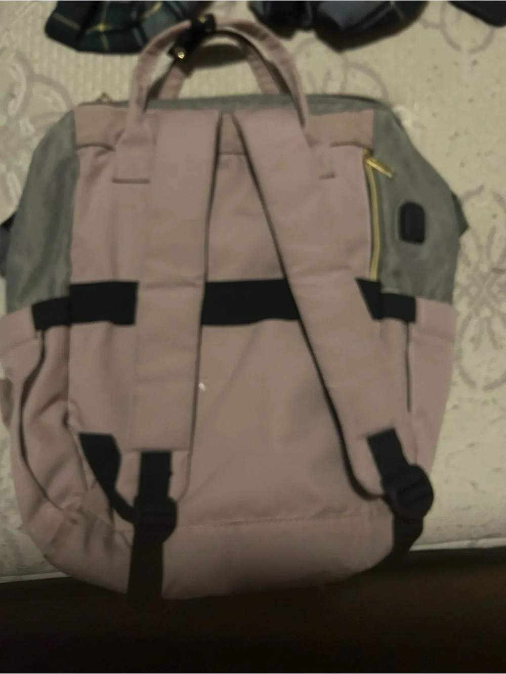 Everyday Light Pink Canvas Backpack with Front Pocket